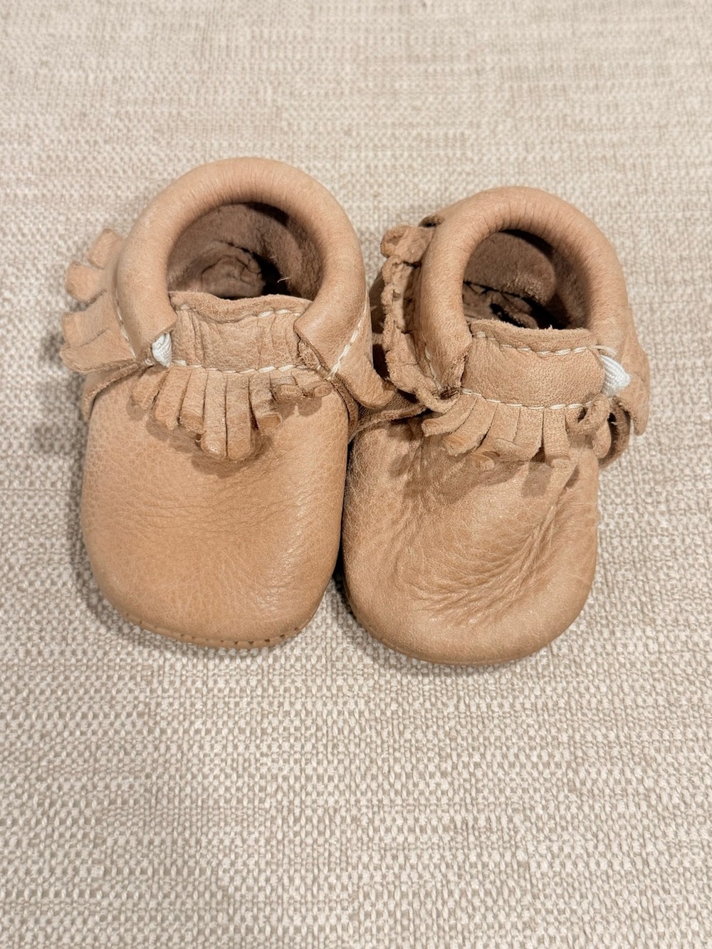 Freshly Picked Tan Fringe Baby Moccasins
